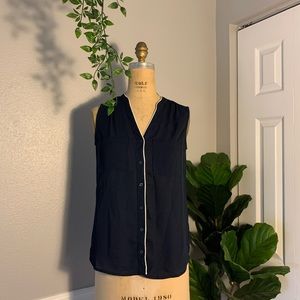 Atmosphere Sleeveless Sheer Button-Up